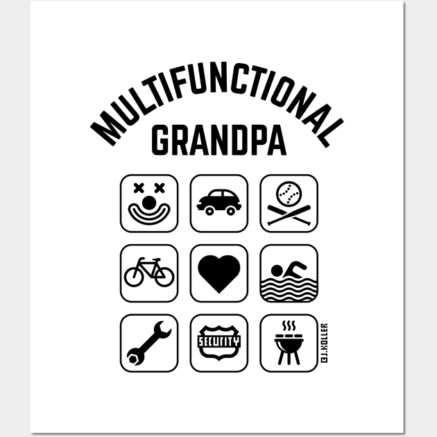 Multifunctional Grandpa (9 Icons) Wall Art by MrFaulbaum